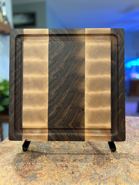 Black Walnut and Hard Maple end grain cutting board