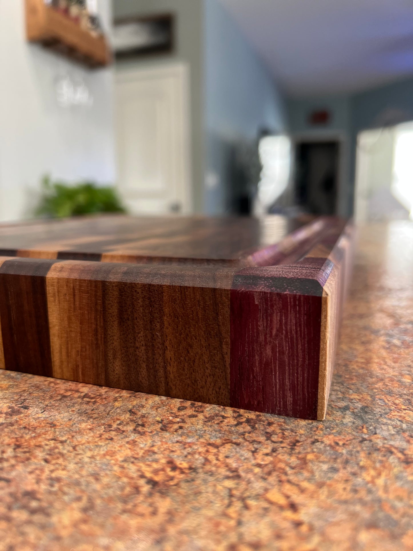 Black Walnut and Purple Heart end grain cutting board