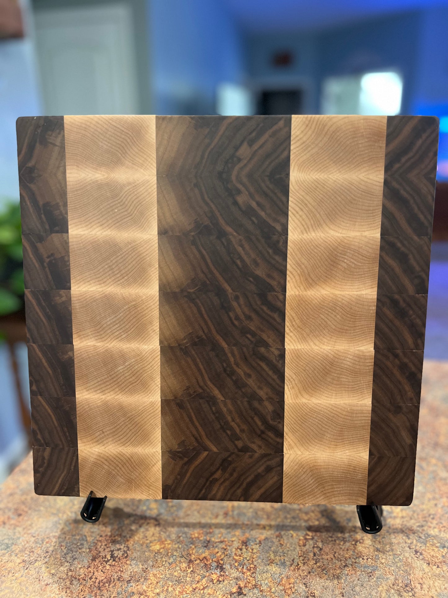 Black Walnut and Hard Maple end grain cutting board