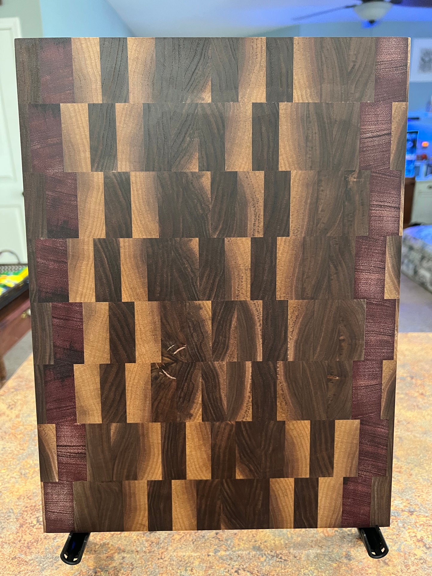 Black Walnut and Purple Heart end grain cutting board