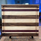 Black Walnut, Purpleheart and Hard Maple side grain cutting board