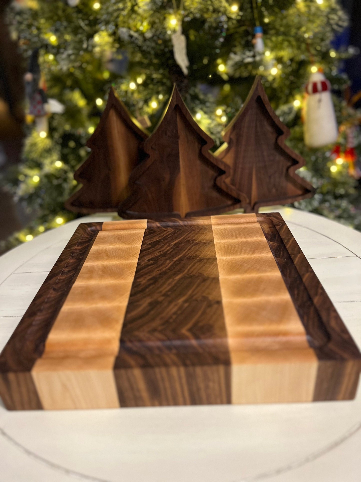 Black Walnut and Hard Maple end grain cutting board