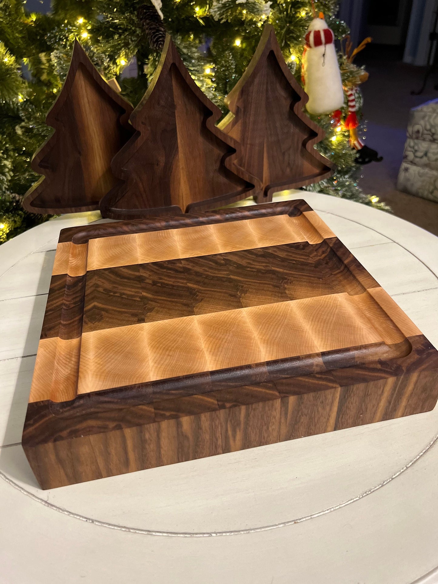 Black Walnut and Hard Maple end grain cutting board