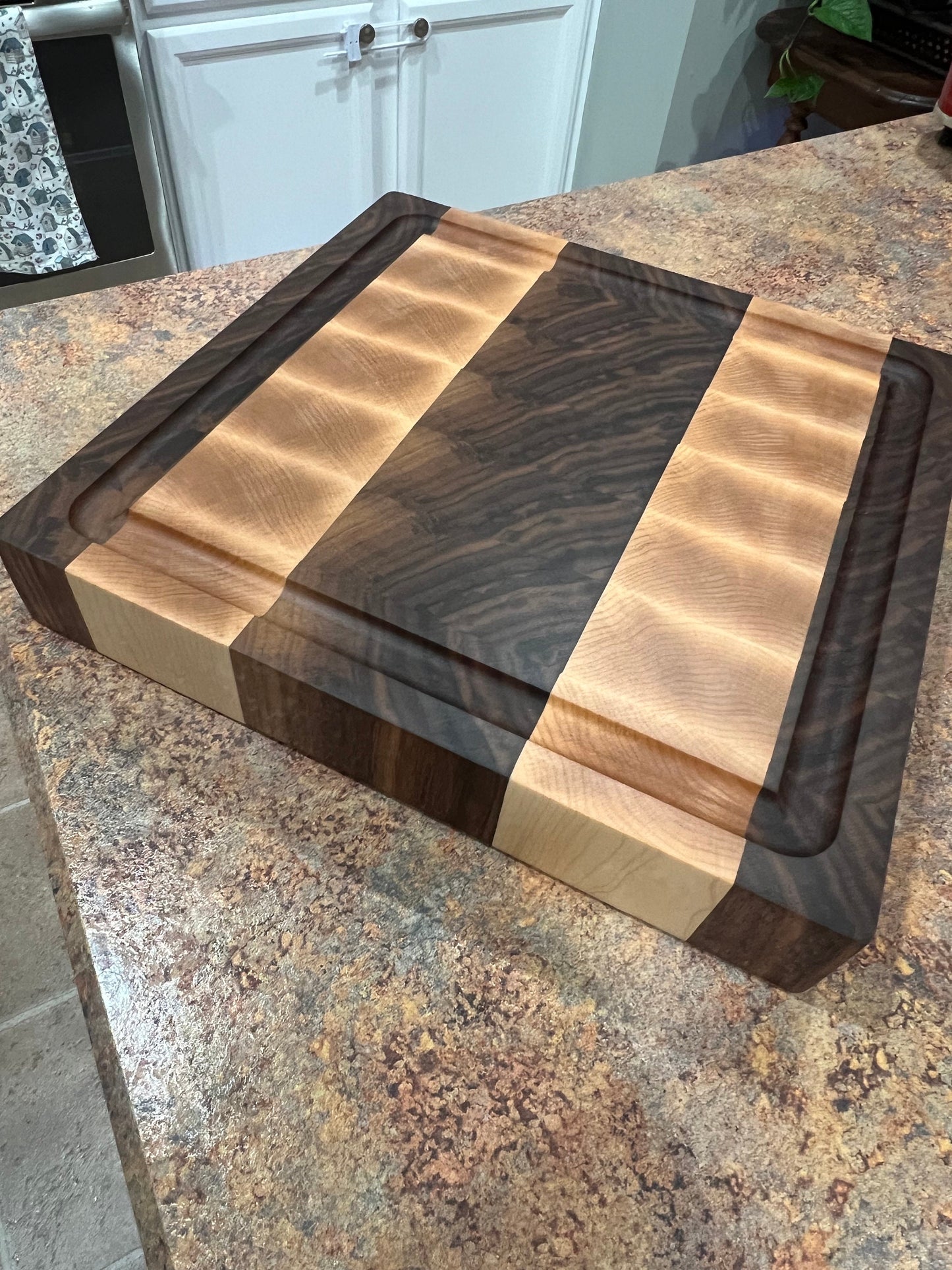 Black Walnut and Hard Maple end grain cutting board