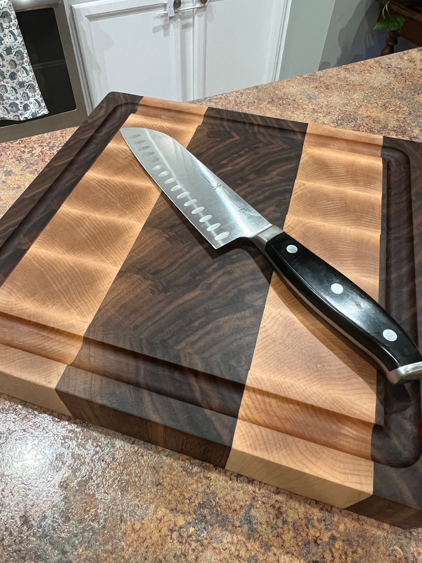 Black Walnut and Hard Maple end grain cutting board