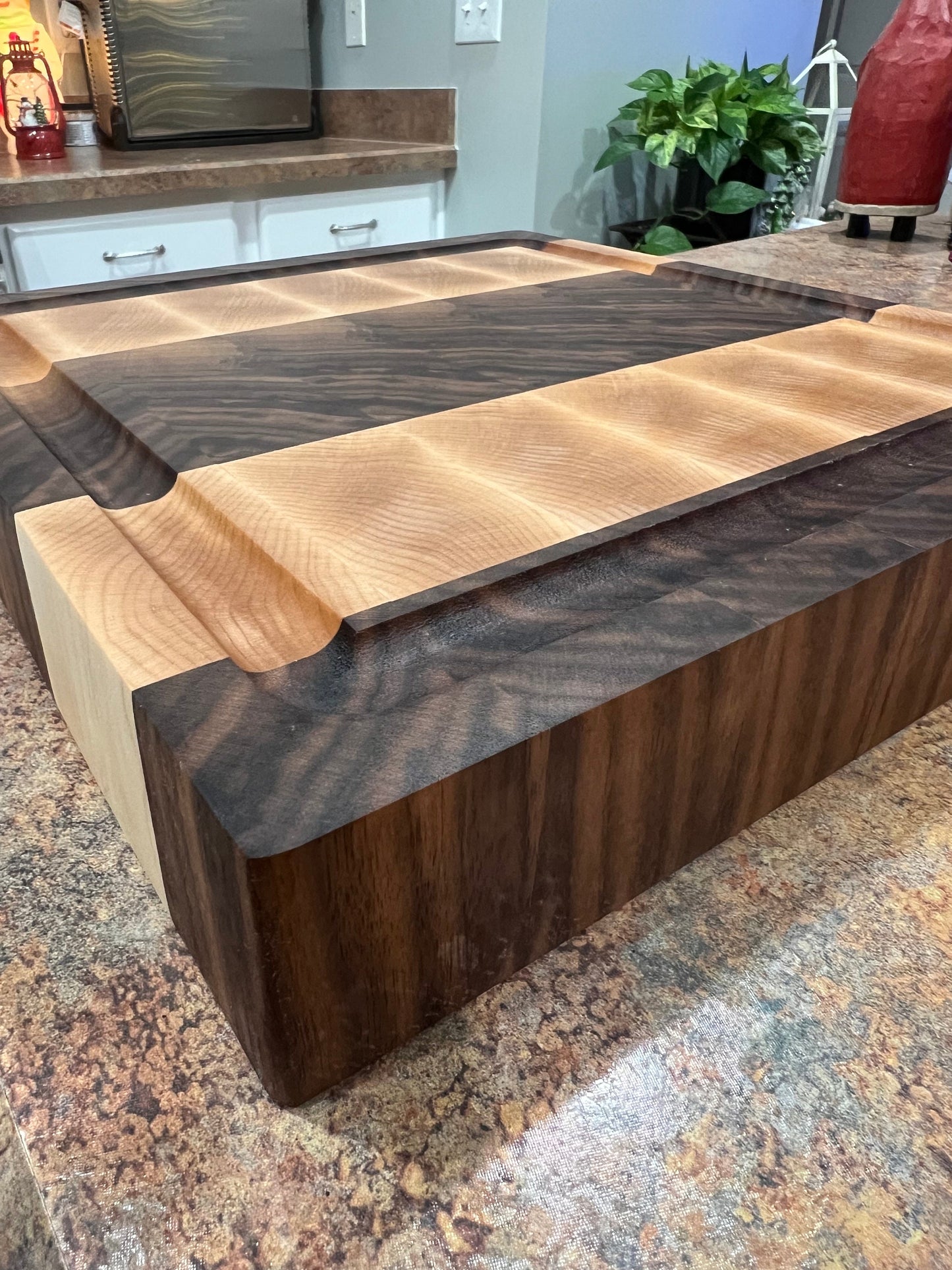 Black Walnut and Hard Maple end grain cutting board