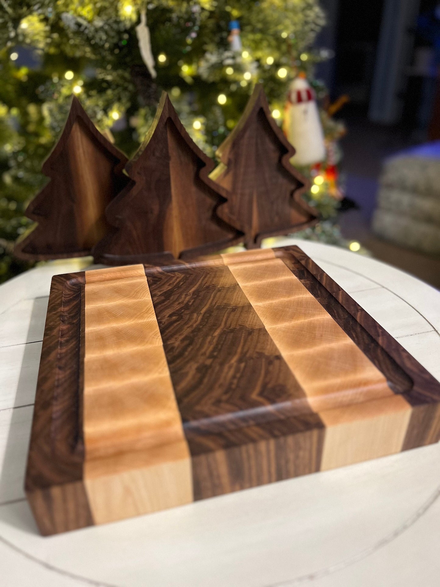 Black Walnut and Hard Maple end grain cutting board